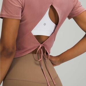 Lululemon Athletica Open Tie Back Short Sleeve